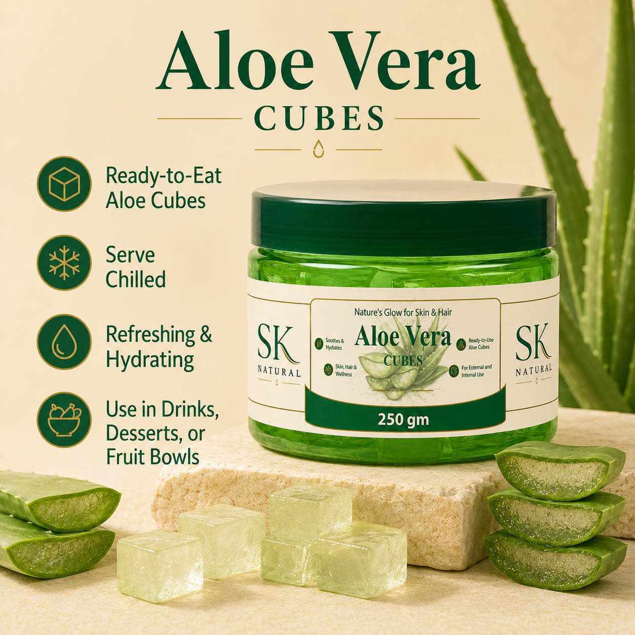 Aloe Vera Cubes